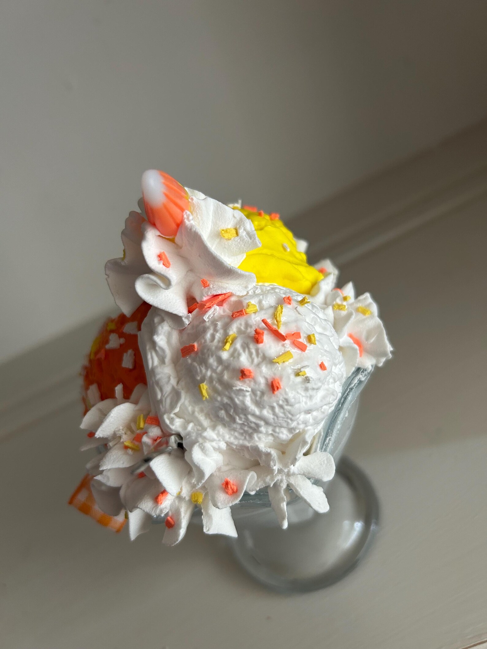 Fake Candy Corn Ice Cream Sundae: Halloween Tiered Tray Decor - Etsy
