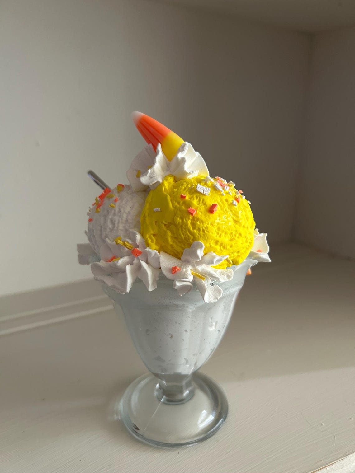 Fake Candy Corn Ice Cream Sundae: Halloween Tiered Tray Decor - Etsy