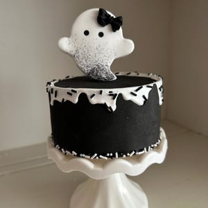 Halloween cake ghost cake/ Faux Halloween cake/ Halloween tiered tray decor/ Fake bake cake/ Fake ghost cake