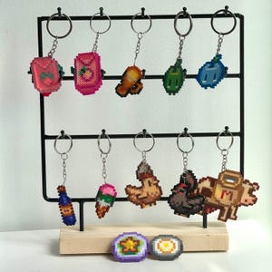 Stardew Valley Inspired Keychains – Pixel Art Perler Bead Charms – Cute Game Accessories – Fan Gift for Gamers