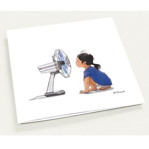 Papelería infantil divertida: diez (10) tarjetas de felicitación originales digitales de bellas artes en blanco con sobres premium. Tarjetas de agradecimiento de 13,25 x 13,25 cm.