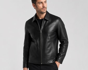 Men’s Black Sheepskin Leather Jacket