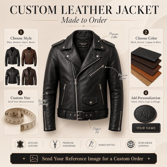 Custom Leather Jacket | Made to Order | Personalized Leather Coat