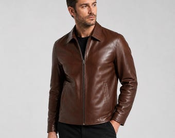 Men’s Brown Sheepskin Leather Jacket