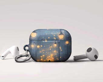 Minimalist Night Street Stars AirPods Gen 4 Case Keychain Protective Cover for AirPods Pro 2 AirPods Pro 1 Durable Scratch-Free Material
