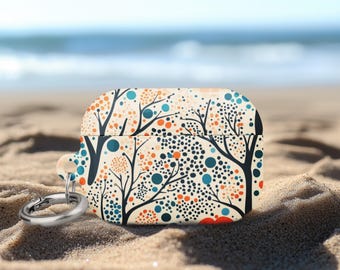 AirPods Gen 4 Vintage Airpods Pro 2 Case Retro Polka Dot Tree Pattern Airpod Pro 1 Case Birthday Gift for Vintage Lover with Keychain Ring