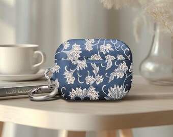 AirPods Gen 4 Blue White Chinese Porcelain AirPods Pro 2 Case Large Floral Design White Cloud Side Patterns Ancient Protective Cover