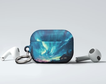 Airpods Gen 4 North Sky Star Aurora AirPod Case Keychain Protective Cover for Airpods Pro 2 Airpods Pro 1 Durable Scratches Free Material