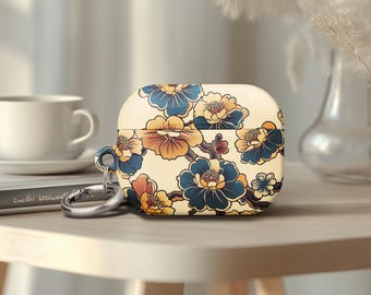 AirPods Gen 4 Vintage AirPods Pro 2 Case Japanese Hokusai Floral Design Airpods Pro 1 Case Birthday Gift for Japanese Lover Keychain Ring