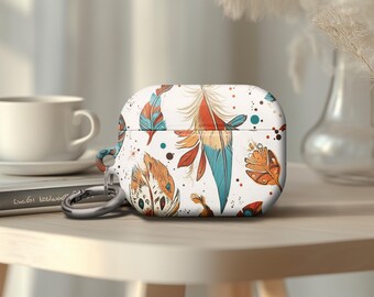 Designer Airpod Pro 2 Case Tarka Idea Pattern Feather Bohemian Airpod Pro 1 Case Birthday Gift Airpod Gen 4 Case With Keychain Airpods Gen 3