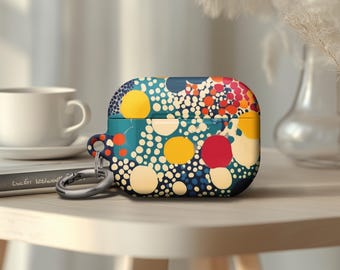 Airpods Gen 4 Case Yayoi Kusama Bubbles Colorful Keychain Protective Cover for AirPods Pro 2 Airpods Pro 1 Durable Scratches Free Material