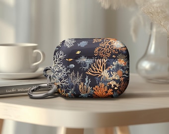 Undersea Design Coral Starfish Airpod Case, Keychain Protective Cover for AirPods Pro 2 Airpods Gen 4 Case Durable Scratches Free Material