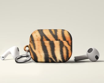 Airpods Gen 4 Vintage Tiger Strip Style Case AirPods Pro 2 Designer Inspired Protective Cover Animal Skin Pattern Unique Tech Gift Accessory