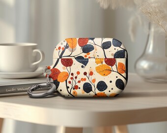 Airpods Gen 4 Autumn Design Airpods Pro 2 Case Pattern Leaves Flower Autumn Idea Airpods Pro 1 Tough Case Birthday Gift Keychain Easy Carry