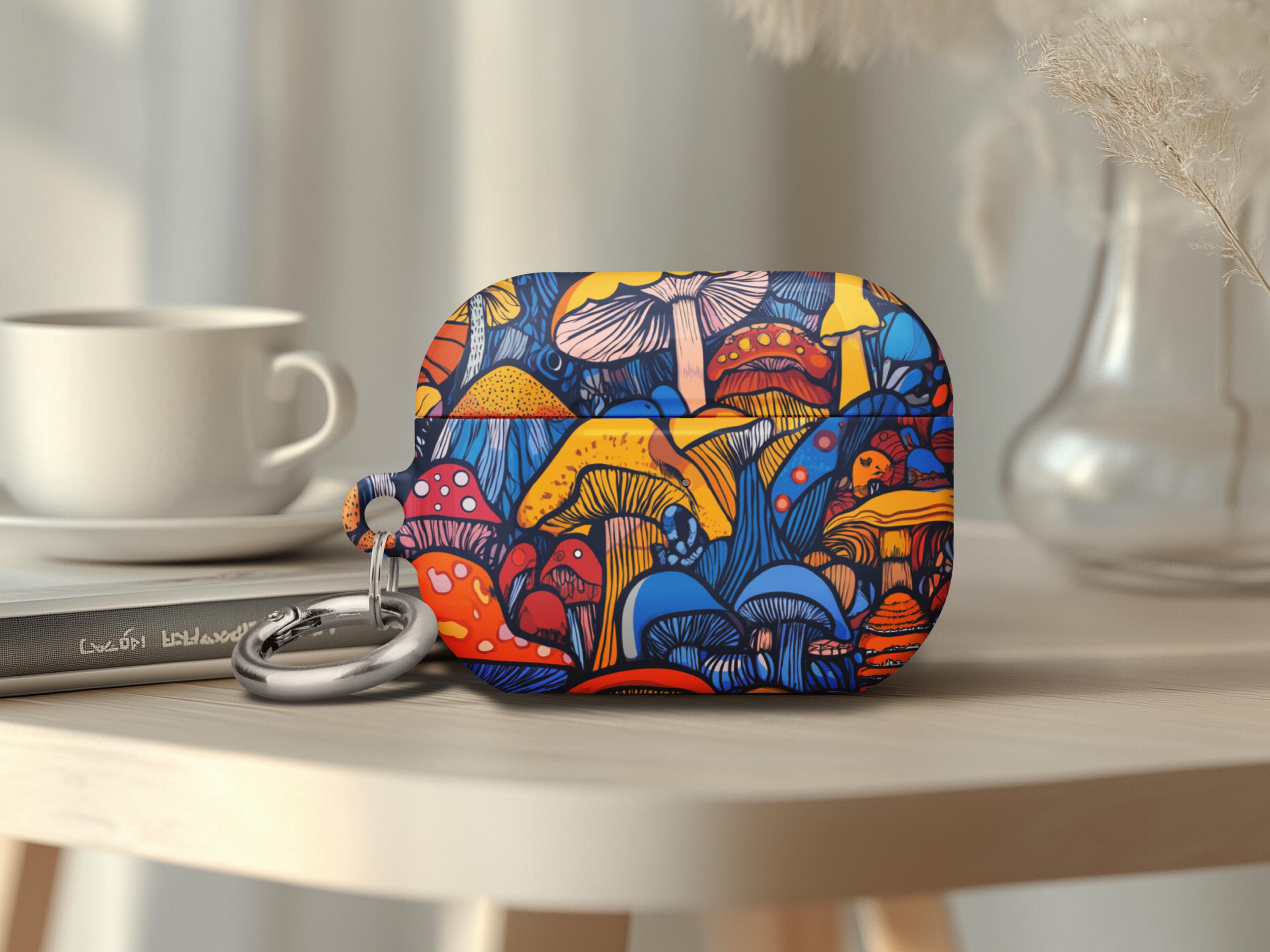 Colorful Airpods 4 Case Blue Yellow Cute Mushroom Airpods Pro 2