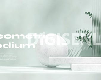 10 3D Spatial Scene Background Mockup Canva Templates - Minimal Stock Photography for Product Display, Design for Jewelry Cosmetics Mug