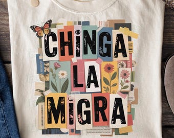Chinga La Migra PNG, La Resistencia Latinx Digital File, Abolish Ice Protest png, Latina Activist, Shirt Sublimation Design, TShirt Design