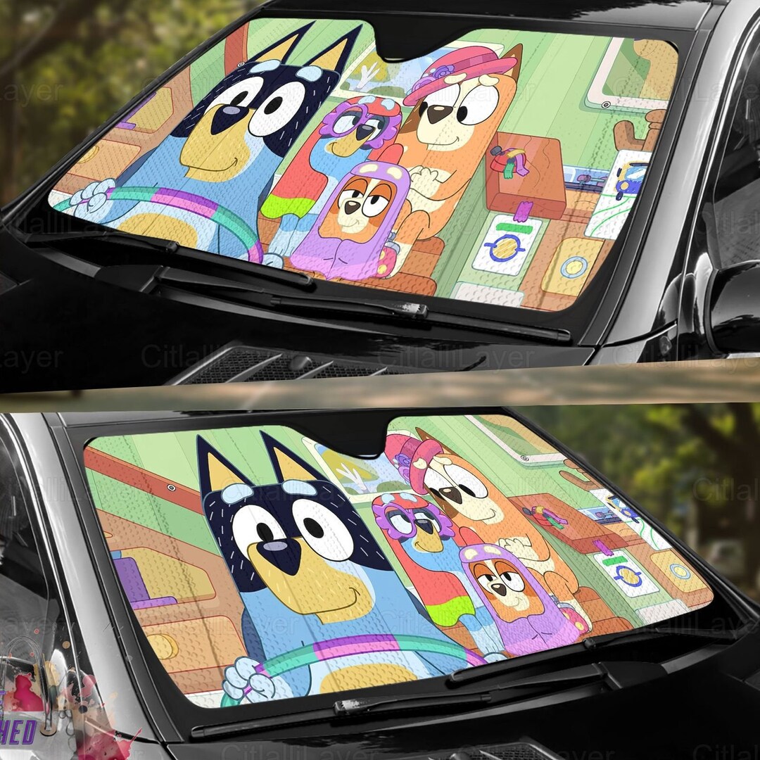 Bluey Auto Sun Shade Bluey Car Sun Shade Bluey Car Decor Etsy