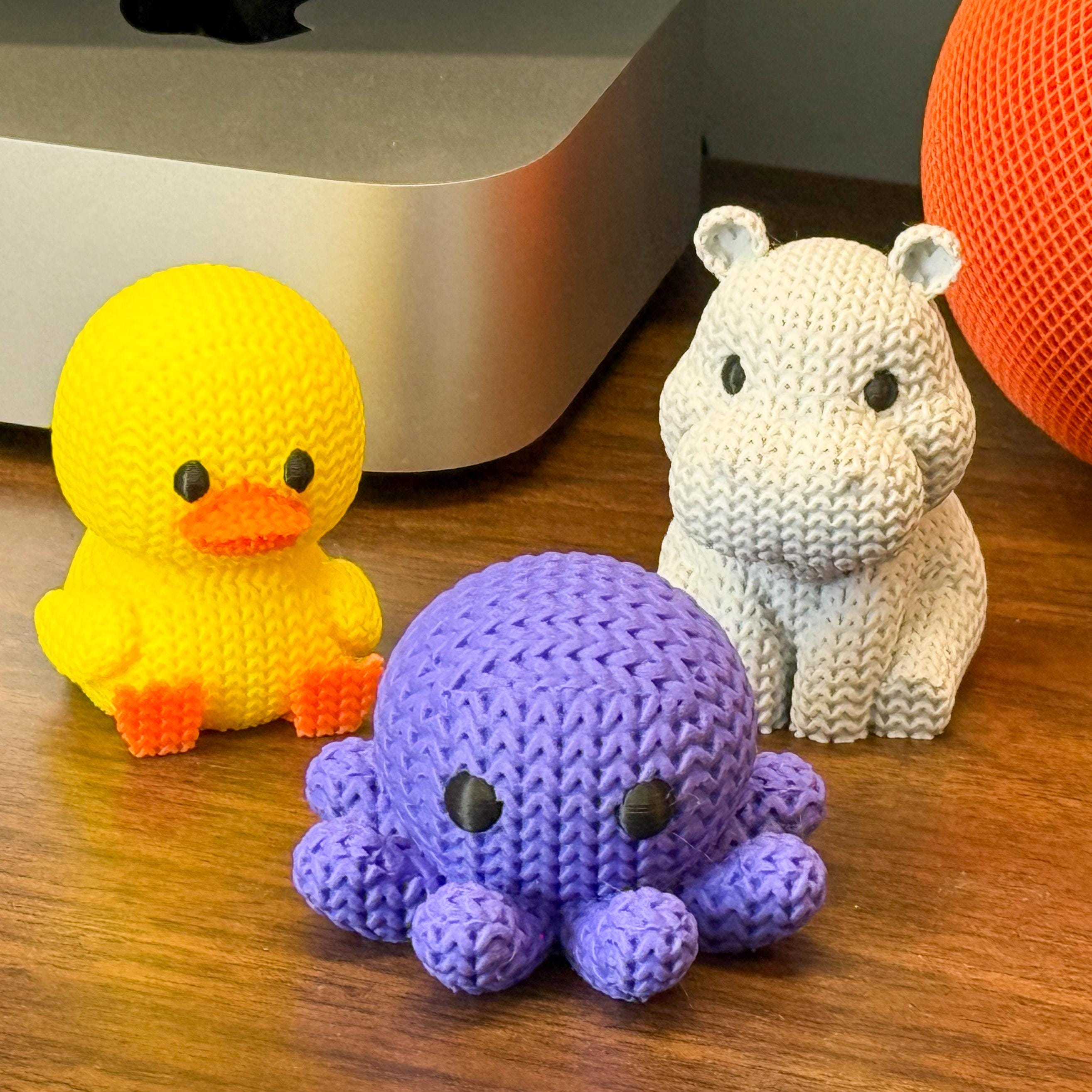 Knitted Animals ~ Cat ~ Dog ~ Duck ~ Alligator ~ Elephant