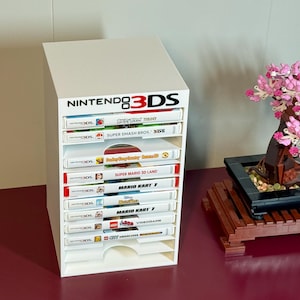 3DS Game Case Storage: 3D Printed, Holds 12 Games, Custom Color, Multicolor Logo
