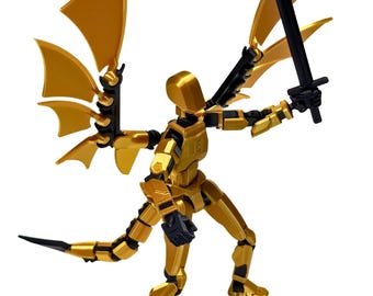 ダミー13アクションフィギュア（ドラゴンの翼と尾付き） - サイズと