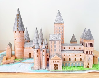 Printable Paper Castle: DIY Coloring Knight Fort, Princess Tower (Digital File, 38 Pages)