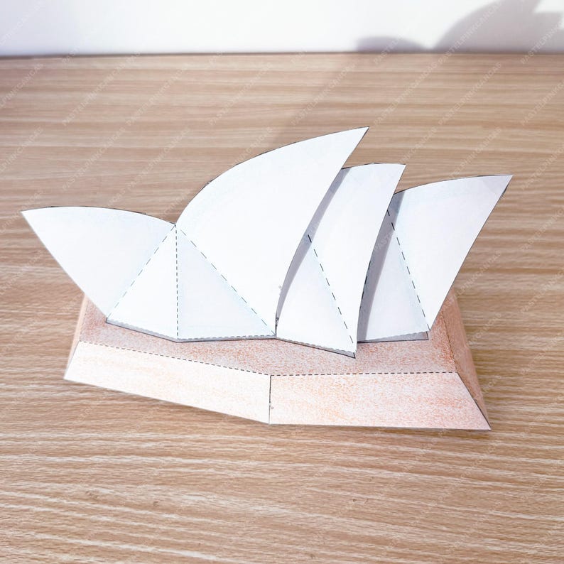 Opera House Craft Pattern Sydney Opera House Paper Craft Template | DIY Architecture Model ...