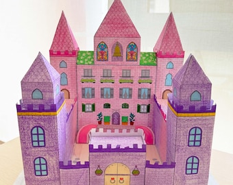 Printable Coloring Paper Castle: Kids DIY Foldable Activity (Digital File)
