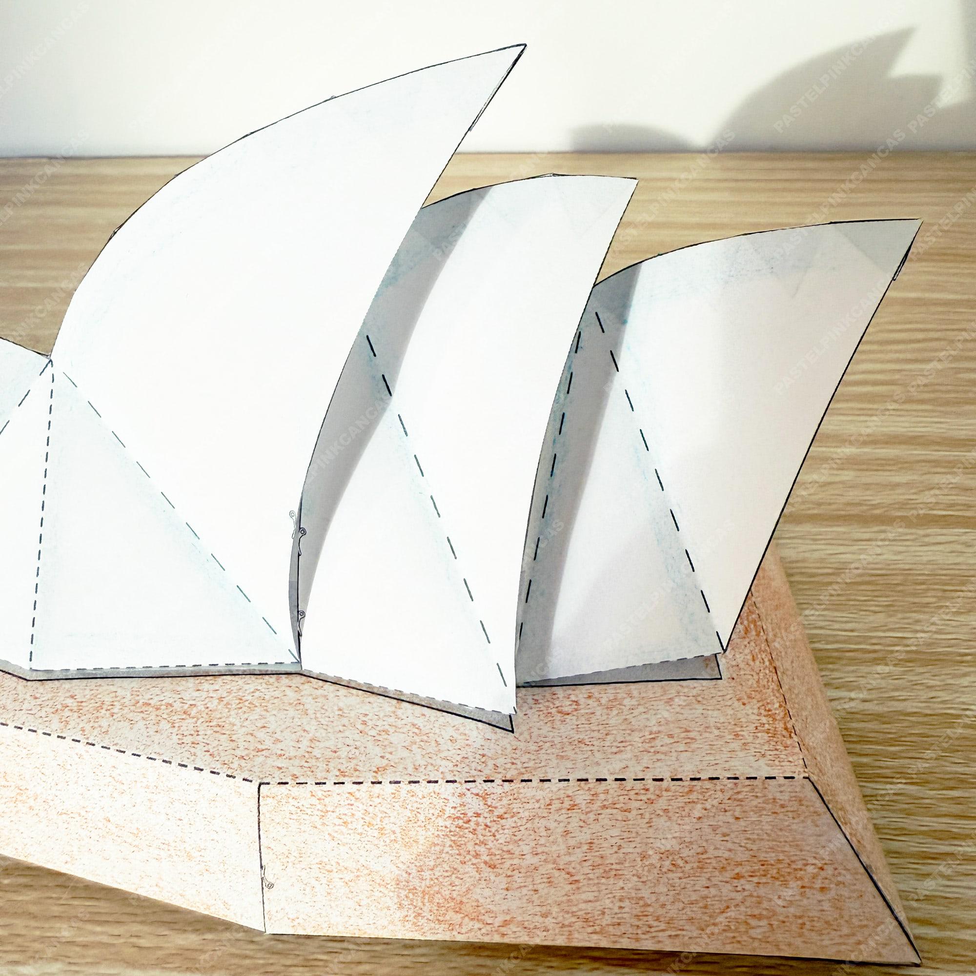 Opera House Craft Pattern Sydney Opera House Paper Craft Template | DIY Architecture Model ...