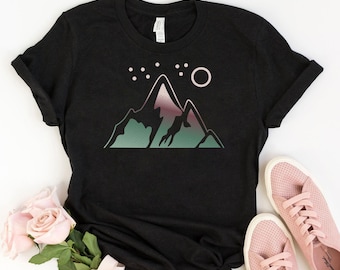 Mountain Graphic T-Shirt, Nature Lover Tee, Outdoor Adventure Shirt, Mountain Landscape Tee, Hiker’s Graphic Shirt