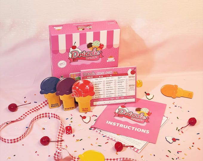 Drizzle Board Game | Family Board Game | Dice and Roll Game for Ice Cream Lovers | Ages 6+ | Perfect Holiday Gift