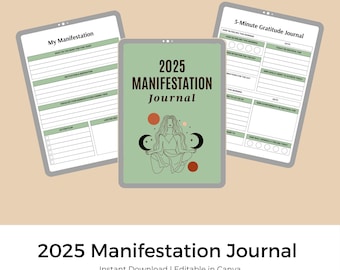 2025 Manifestation Journal, Printable Manifestation Planner, Goal Setting Journal, Law of Attraction Journal, Digital Journal, Abundance