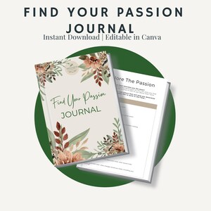 Find Your Passion Journal | Printable Self-Discovery Planner | Digital Goal-Setting Journal | Personal Growth Workbook