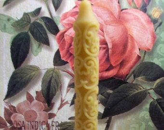 Free USA Shipping Beeswax Swirl Design Taper Candle Choice of Color 9 1/2"