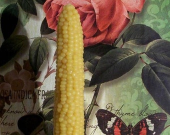 Free USA Shipping Beeswax Corn Taper Candle 8.5 Inches Tall Fits Standard Taper Holder Thanksgiving