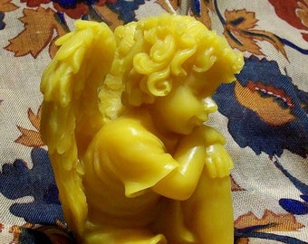 Free USA Shipping Beeswax Sleeping Angel Cherub Candle