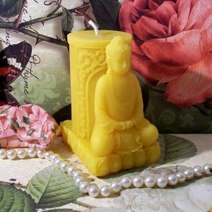 Free USA Shipping Beeswax Buddha Candle image 1
