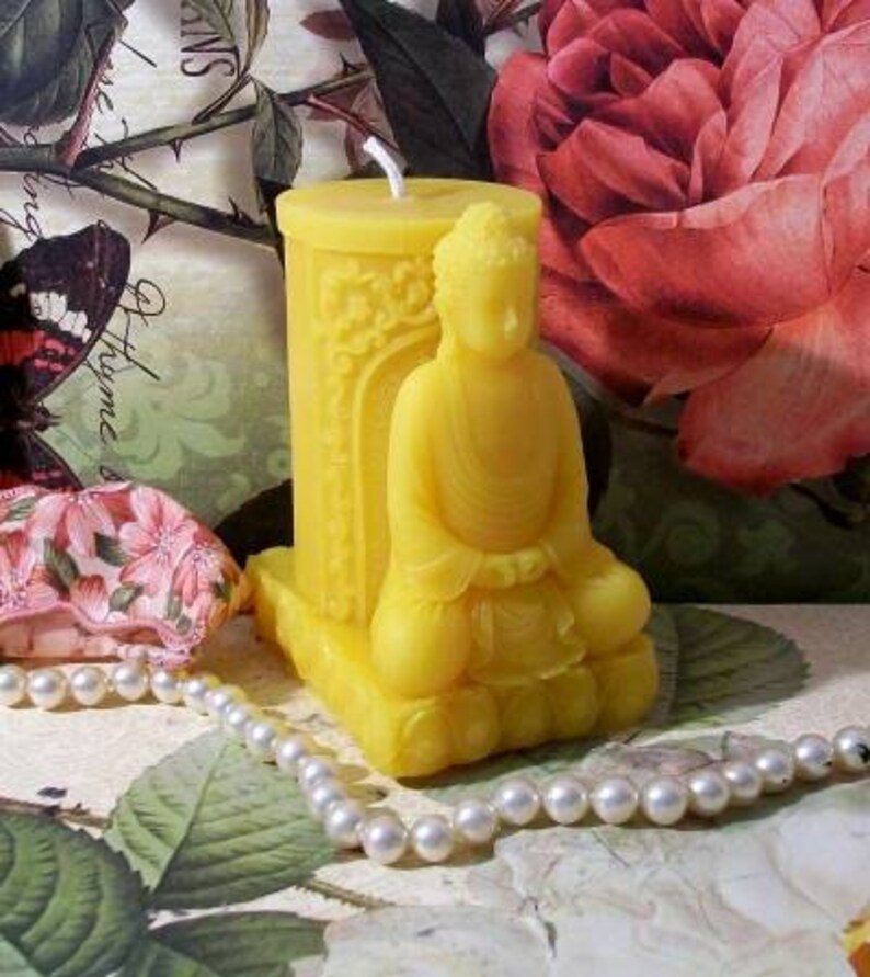 Free USA Shipping Beeswax Buddha Candle image 1