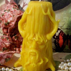 Free USA Shipping Beeswax Green Man Spirt Of The Tree Greenman Candle Large image 2
