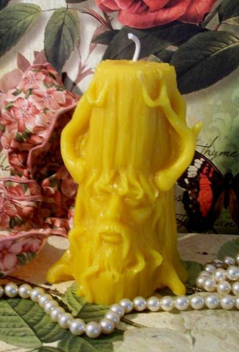 Free USA Shipping Beeswax Green Man Spirt Of The Tree Greenman Candle Large image 2