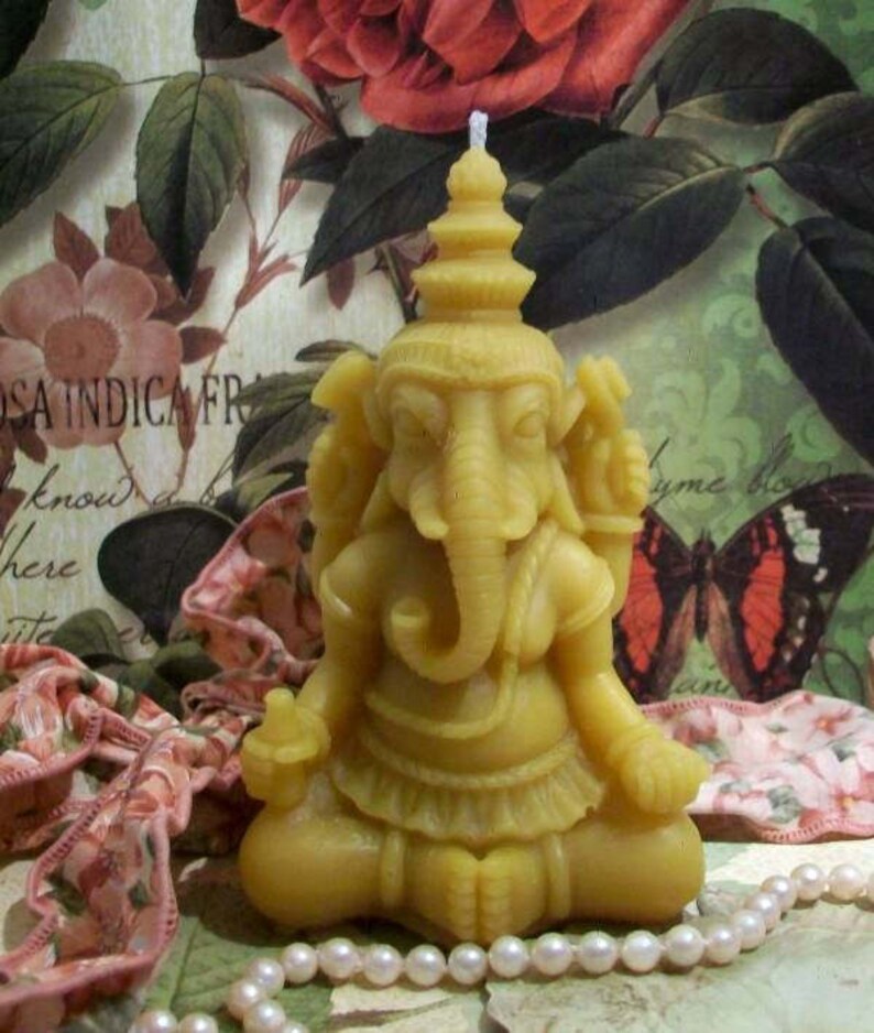Free USA Shipping Hindu Lord Ganesha Ganesh Beeswax Candle God image 1
