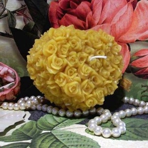 Beeswax Rose Flower Heart Candle Choice Of Color image 8