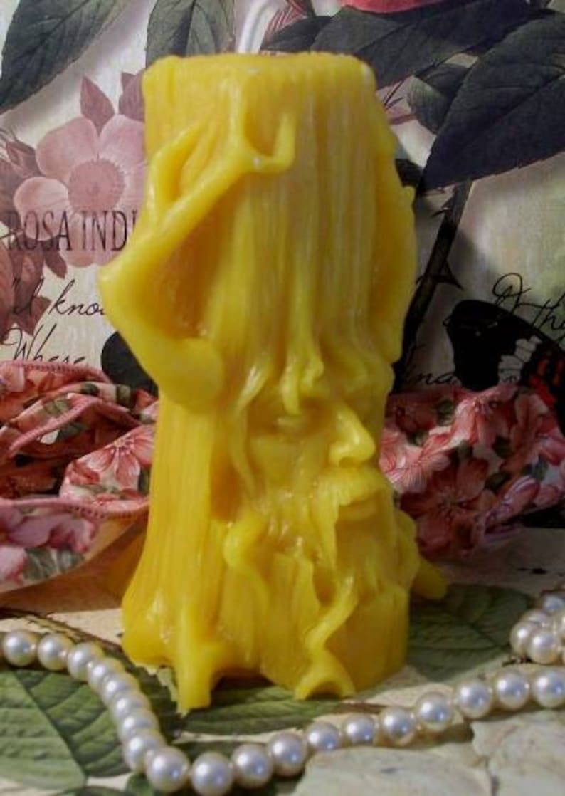 Free USA Shipping Beeswax Green Man Spirt Of The Tree Greenman Candle Large image 1