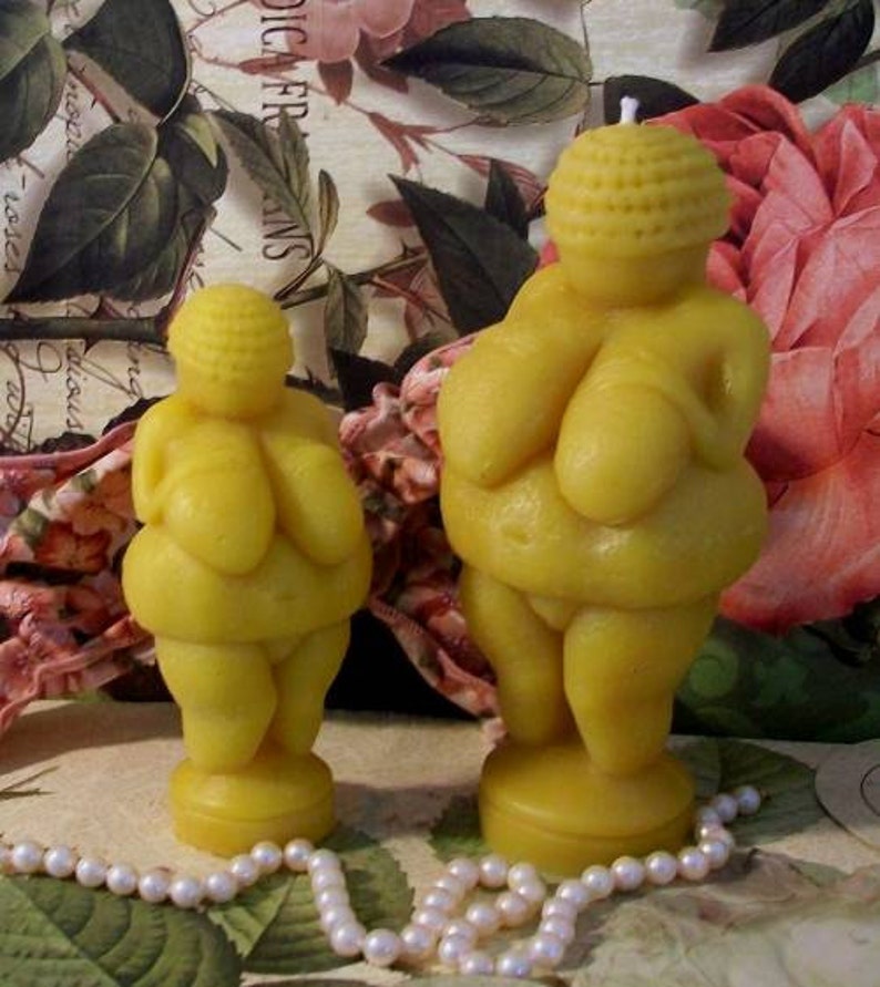 Free USA Shipping Beeswax Venus of Willendorf Candle Small Size Fertility Goddess image 1