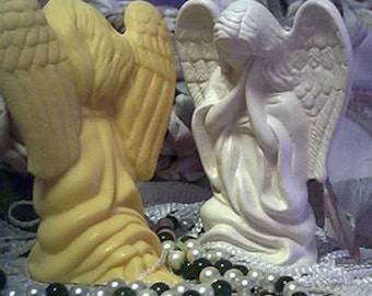 Free USA Shipping Beeswax Praying Angel Candle 3" Tall Kneeling Angel SMALL Angel Choice Of Color