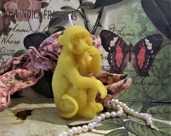 Free USA Shipping Monkey Beeswax Candle