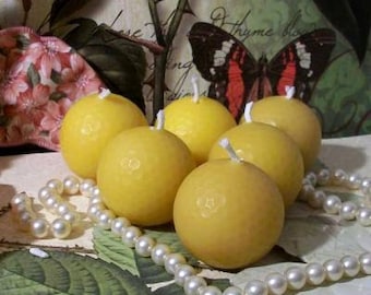 Free USA Shipping Set of 3 Golf Ball Candles Beeswax Choice Of Color