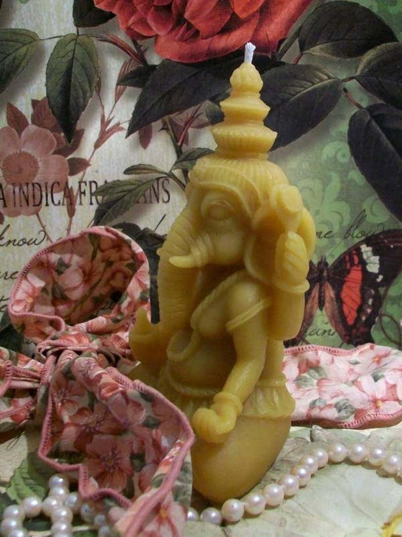 Free USA Shipping Hindu Lord Ganesha Ganesh Beeswax Candle God image 3