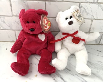 Ty Valentino and Valentina Beanie Babies Set of 2 Beanies