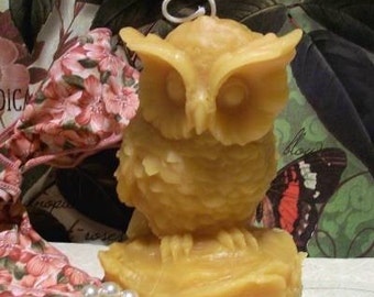 Free USA Shipping Beeswax Owl Candle